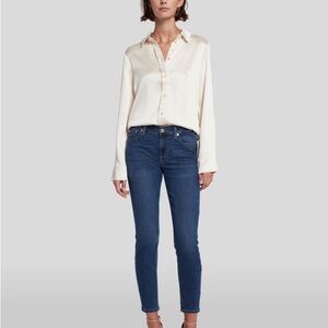 7 For All Mankind Dark Blue b(air) high rise ankle Skinny Jeans